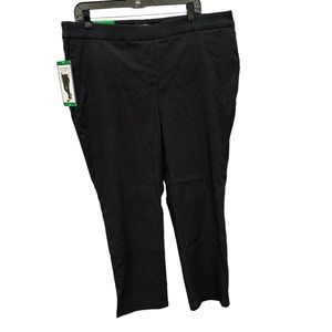 Hilary Radley Ladies' Pull-On Pant with Tummy Control Black/Off-White‎ Size XL